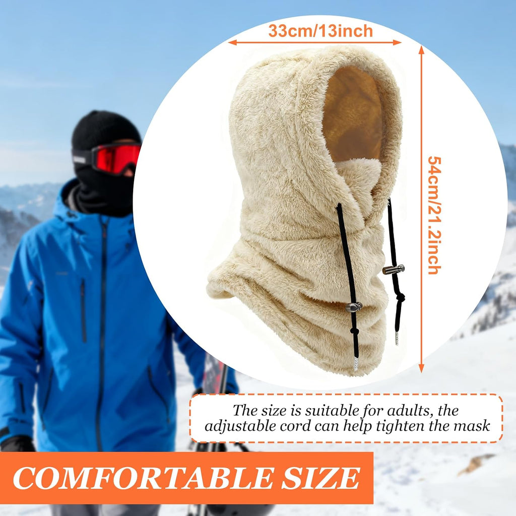 Plüsch Sturmhaube Damen Herren Kapuzenschal Winter Thermo Skimaske Mit Nackenwärmer Multifunktionale Wolle Balaclava Wintermütze Damen Unisex Für Sport Und Outdoor