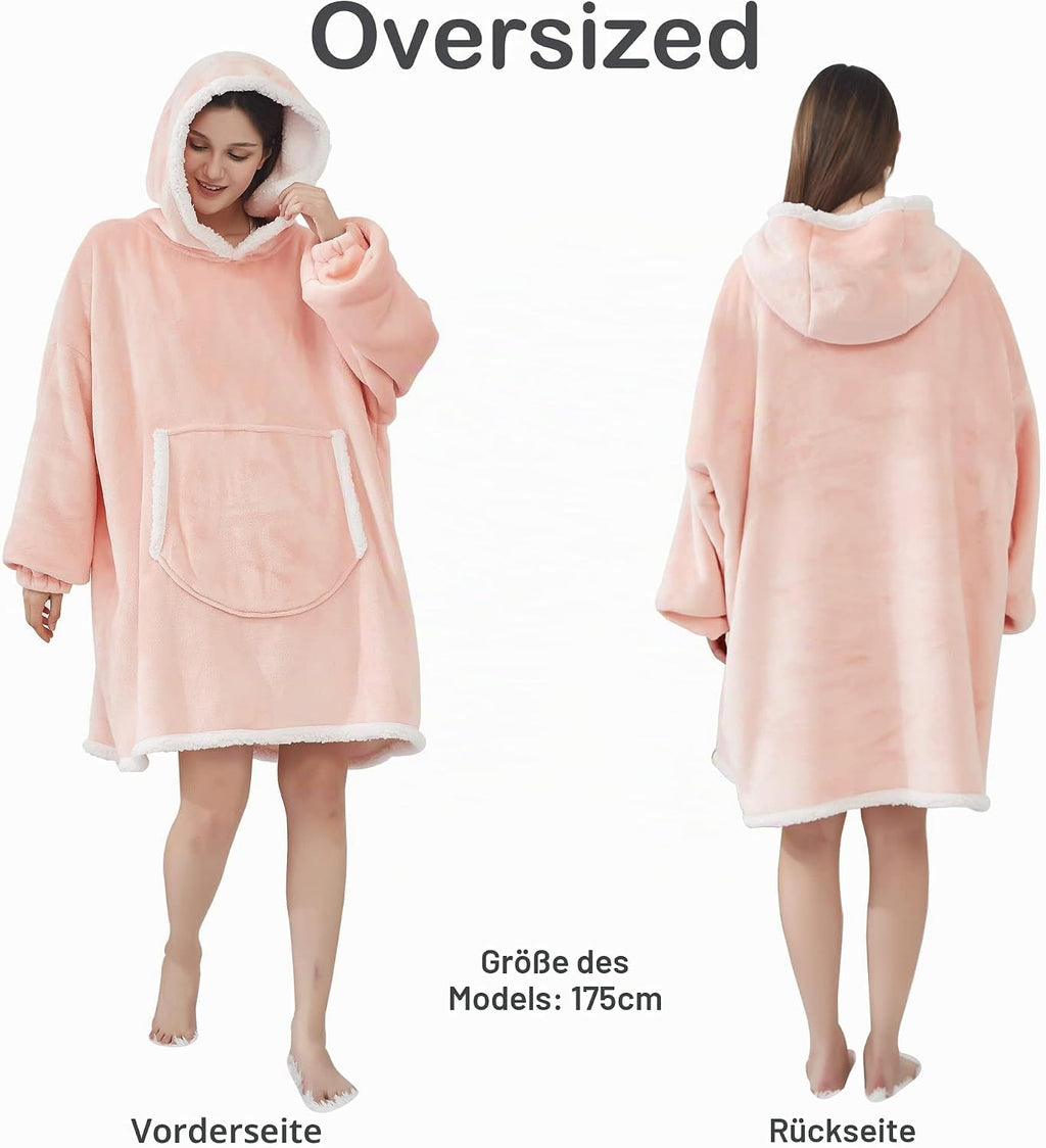 Hoodie Decke - Riesengröße Pullover-Decke Mit Ärmeln, Extrem Wärme & Weiche Flanell Wearable Blanket Geschenk