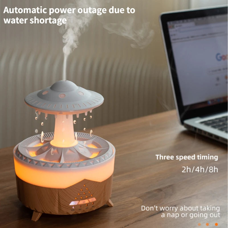  UFO Raindrop Humidifier Water Drop Air Humidifier USB Aromatherapy Essential Oils Aroma Air Diffuser Household Mist Maker Home Decor