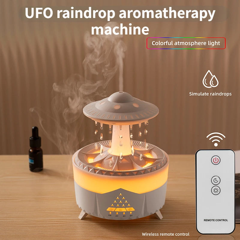  UFO Raindrop Humidifier Water Drop Air Humidifier USB Aromatherapy Essential Oils Aroma Air Diffuser Household Mist Maker Home Decor