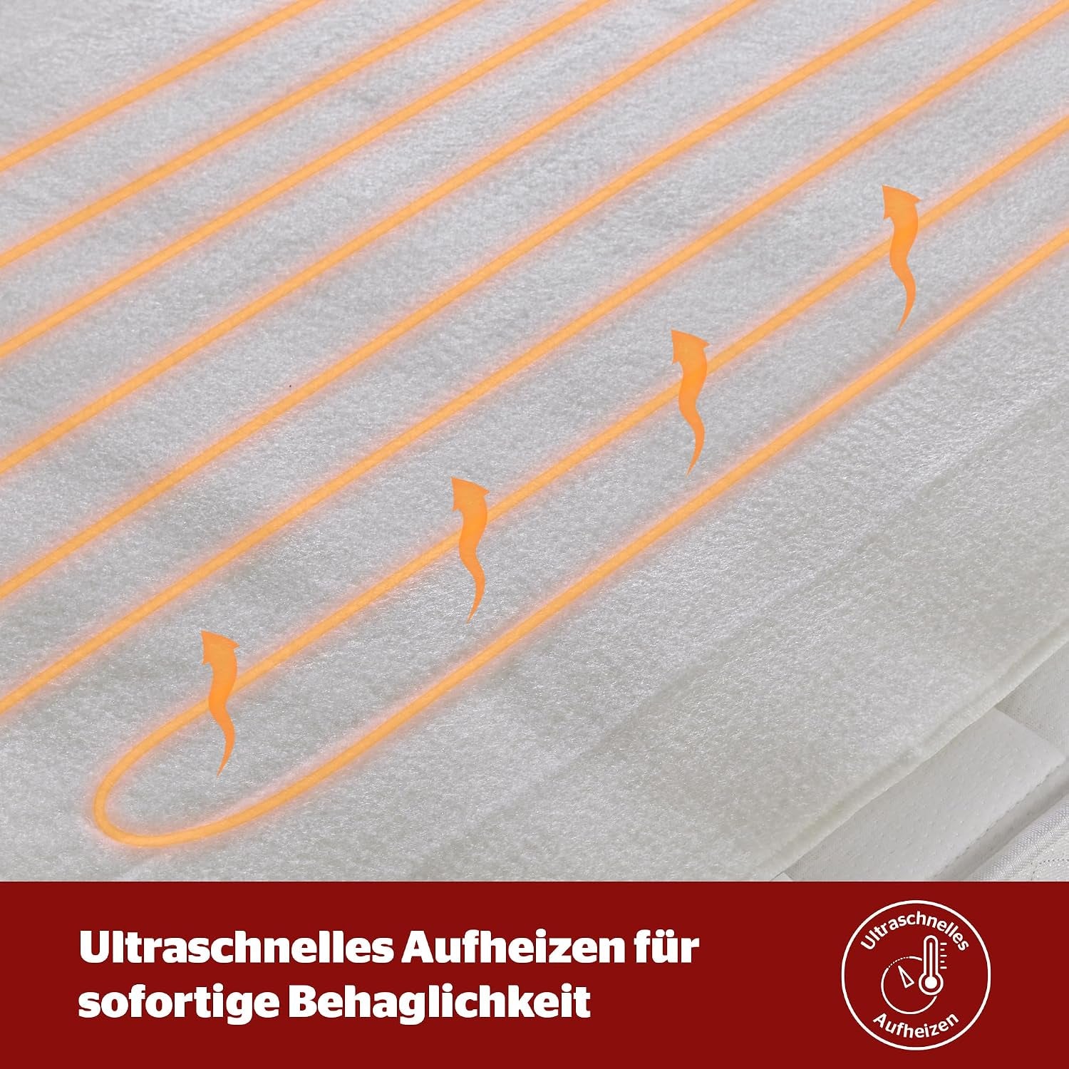 Comfort Control Wärmeunterbett 150X160Cm | Heizdecke Bett Mit 3 Heizstufen, Ultraschnelles, Aufheizen Elastische Bander Waschmaschinen Waschbar | Heizunterlage Bett Heizmatte | 150X160Cm