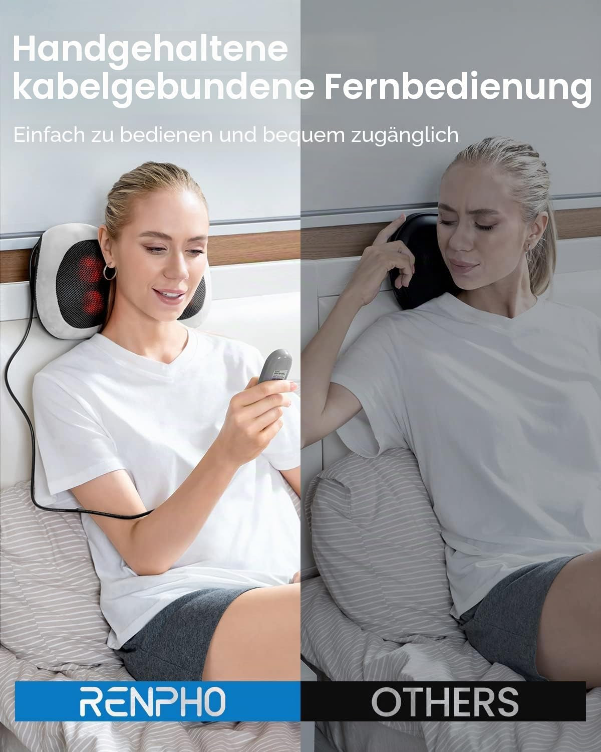 RENPHO Massagekissen Für Rücken Nacken Schulter, Shiatsu Massagegerät