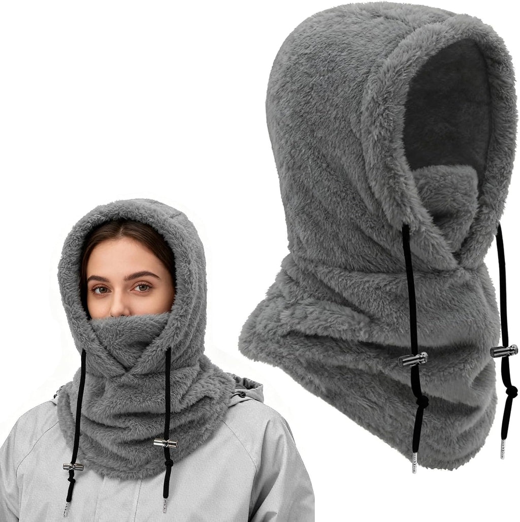 Plüsch Sturmhaube Damen Herren Kapuzenschal Winter Thermo Skimaske Mit Nackenwärmer Multifunktionale Wolle Balaclava Wintermütze Damen Unisex Für Sport Und Outdoor