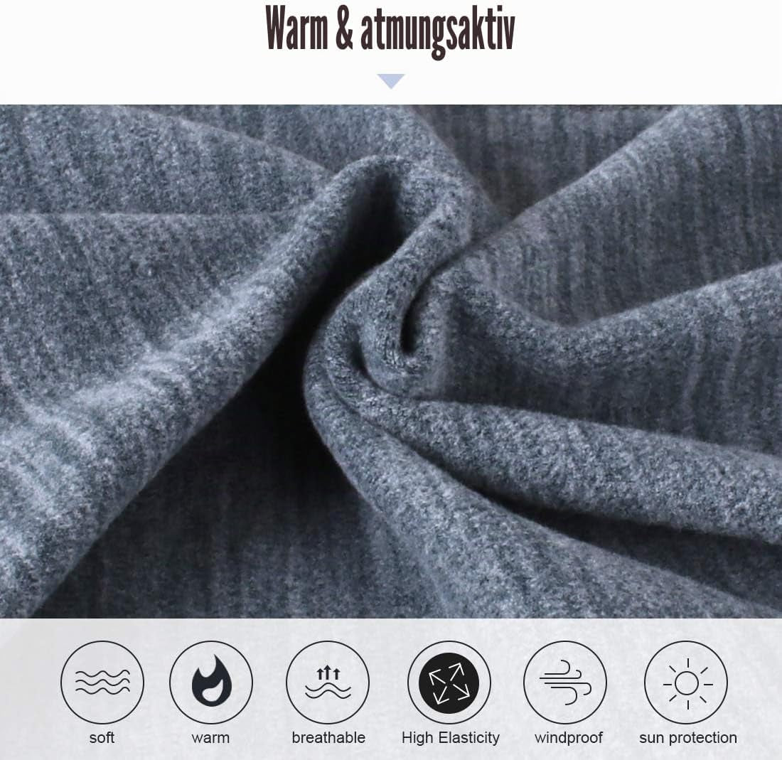 HEGCOIIE Winter Loop Schal Herren & Damen，Fleece Schlauchschal Halswärmer Halstuch Winddicht Ski Maske Warmer Für Outdoor Skifahren Motorrad Laufen Radfahren
